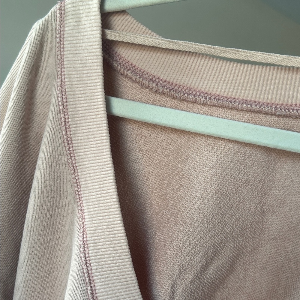 Free People Blush pink Crew Neck Sweatshirt with balloon sleeves. - Picture 8 of 16